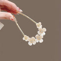 High-end Elegant Pearl Flower U-shaped Hair Pin Back Head Simple Modern