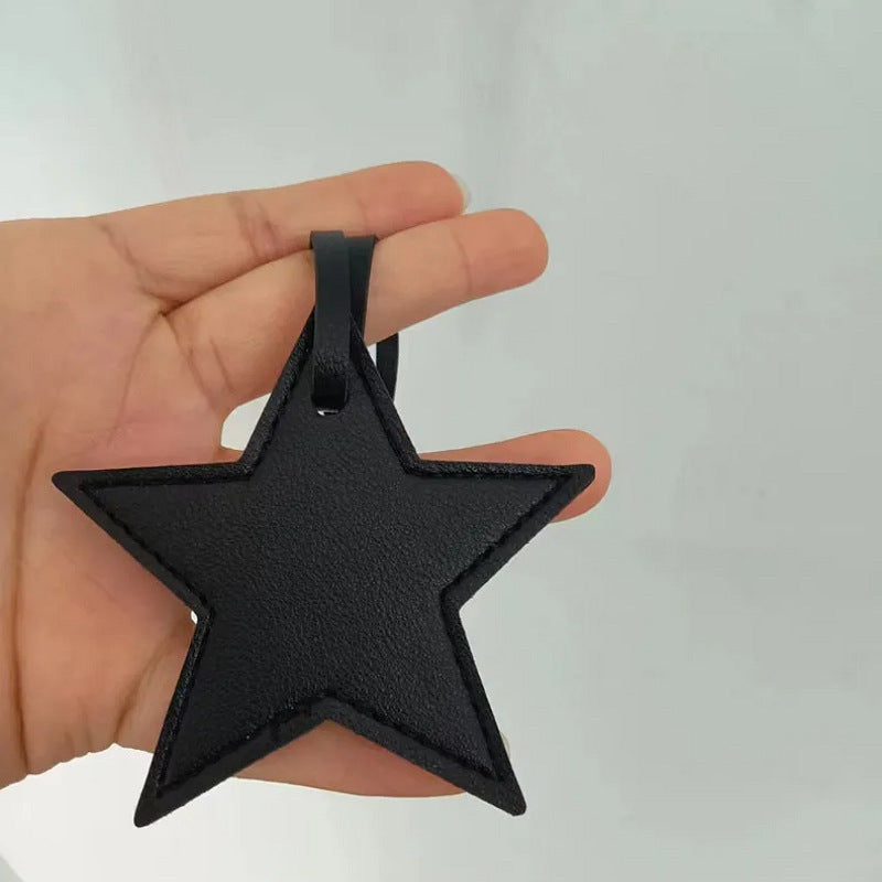 Leather Five-pointed Star Keychain Pendant Bag Ornament