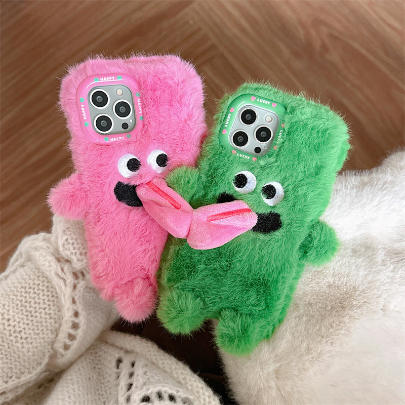 Funny Sticking Tongue Out Cartoon Plush Suitable Phone Case Drop-resistant