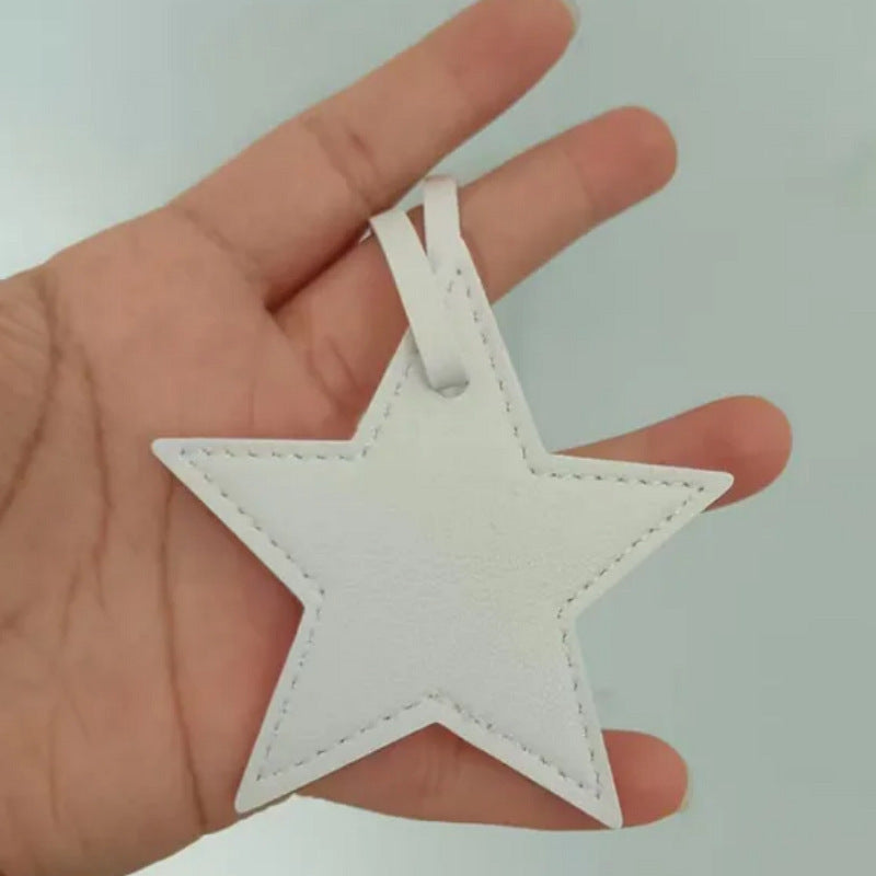 Leather Five-pointed Star Keychain Pendant Bag Ornament