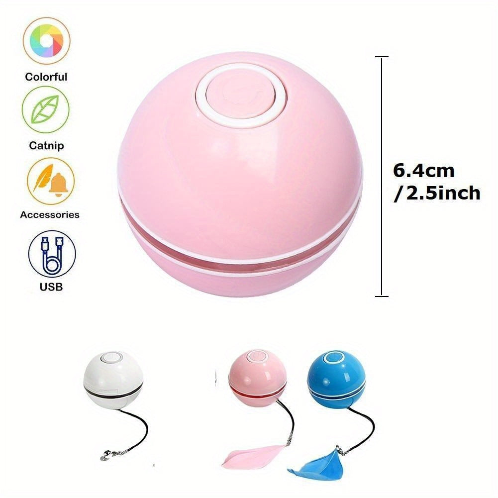 Electric Cat Toy Toy Ball LED Feather Tease Cat Ball Cat Self Hi Tease Cat Stick USB Rechargeable Tease Cat Supplies