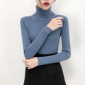 All-match Solid Color Slim Slimming Turtleneck High-neck Warm Long-