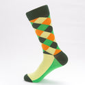 Color Diamond Lattice Men's Mid-calf Length Sock