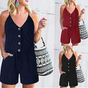 Summer European And American Women's Fashion Camisole Lace-up Casual Women's Jumpsuit