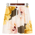 Plus Size Home Printed Bow Cotton Silk Shorts