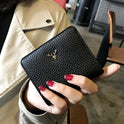 Leather Small Folding Women's Short Ultra-thin Mini Coin Purse Korean Fashion Wallet