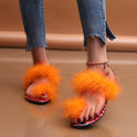 Clip Toe Candy-colored Fairy Wind Word Fashion Slippers