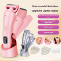 Washed Electric Shaver Smart Digital Display Lipstick Hair Removal Device With Base Rechargeable