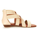 Cross Strap Wedge Sandals