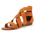 Cross Strap Wedge Sandals