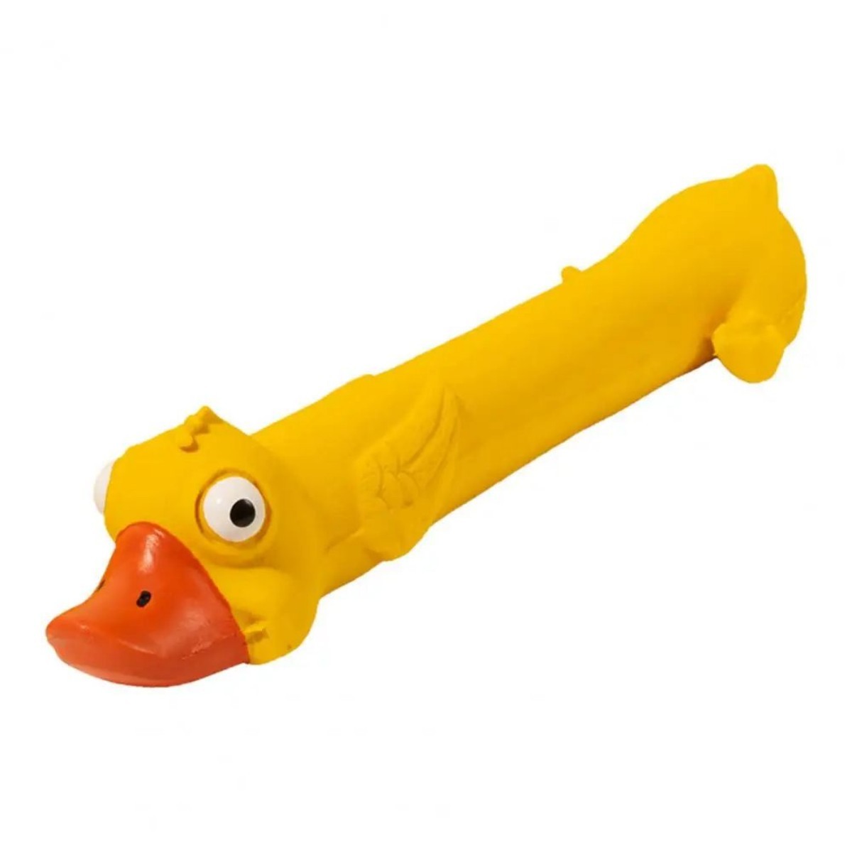 Teeth Grinding Latex Dog Toy Dental Health Durable Dog Toy Cute Yellow Duck Design Squeak Dog Toy For Teeth Boredom Relief