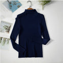 All-match Solid Color Slim Slimming Turtleneck High-neck Warm Long-