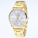 Men's Gold Strap Two Eye Quartz Watch