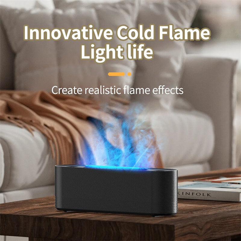 Flame Air Humidifier Ultrasonic 7 Colors Aroma Diffuser LED Cool Mist Maker Fogger Essential Oil Room Fragrance Office Home Decor