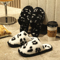 Baotou Leopard Print Fashionable Warm Cotton Slippers