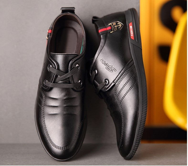 Men's soft bottom leather shoes