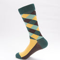 Color Diamond Lattice Men's Mid-calf Length Sock