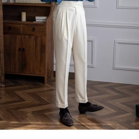 Straight High Waisted Autumn Vintage Versatile Suit Pants