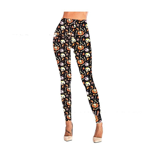 Halloween Women's Printed Slim Fit Stretch Yoga Pants