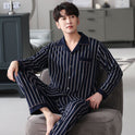 Men's Autumn And Winter Cotton Long-sleeved Trousers Thin Pajamas Loose Home Wear Suit Men