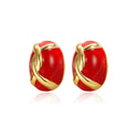 Vintage Egg Surface Enamel Enamel Earrings Women