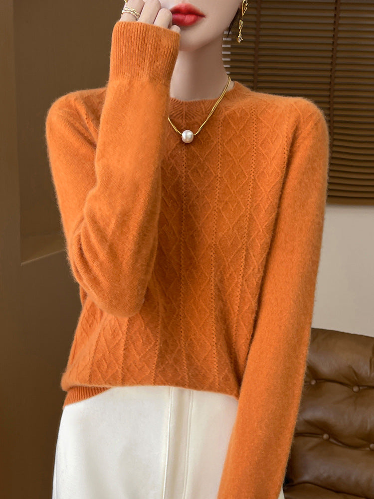 Front Line Ready-made Garments Round Neck Woolen Sweater Autumn And Winter Fashion Twisted Flower