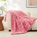 Soft Plush Striped Home Decorative Sofa Small Blanket