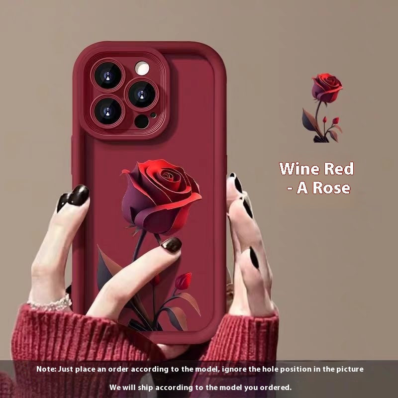 Red Rose Phone Case For Personality Frosted Silicone Drop-resistant 1