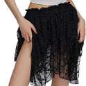 Pleated Frill Lace Layered Women's Y2g Lace Mini Skirt