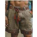 Summer Retro Ethnic Casual Shorts Outdoor Style