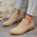 Leather Booties Women's Zipper Suede Ankle Boots Women's Martin Boots