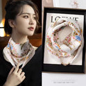 Magnetic Buckle Silk Scarf Women's Square Scarf Winter Lazy