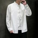 Men's Embroidery Buckle Hanfu Shirt Coat