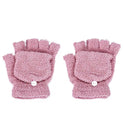 Coral Fleece Flip Half-finger Gloves, Writing And Internet Travel Warm Gloves