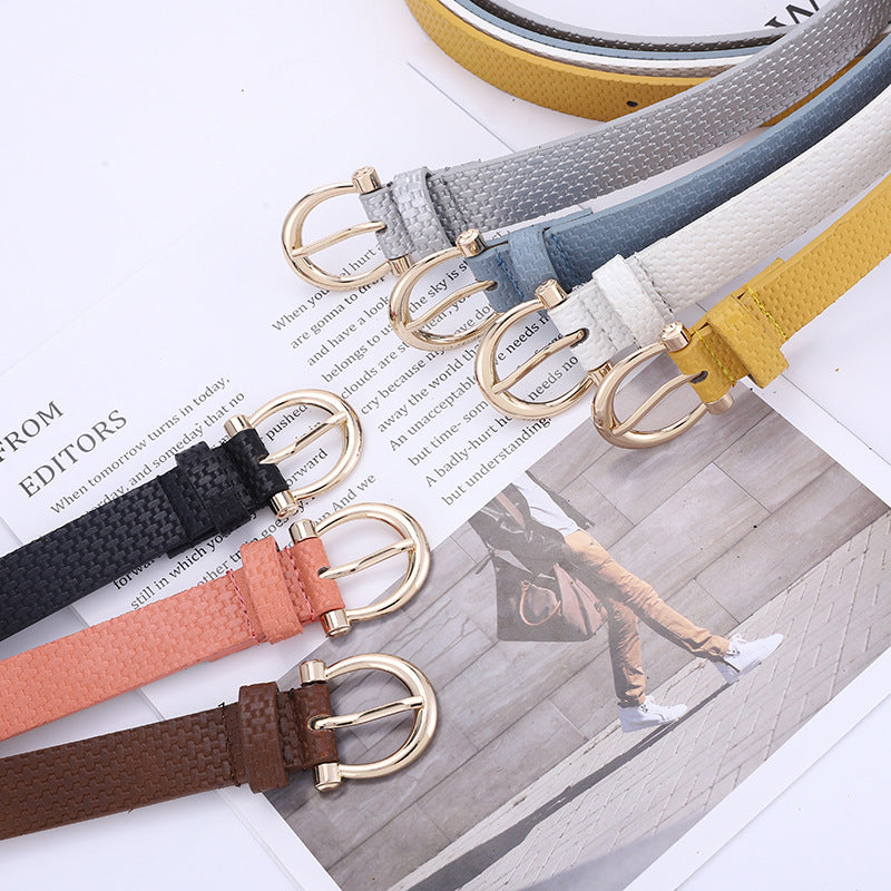 New Style Personalized Straw Mat Pattern Decorative Dress Belt