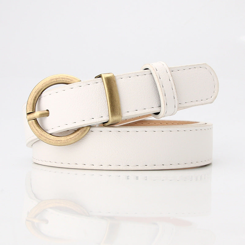 All-match Student Trousers With Decorative Belt Women's Casual Pin Buckle Belt