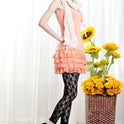 Transparent Hollow Rose Lace Ankle-length Black Leggings