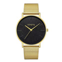 Geneva men's fashion steel mesh strap watch