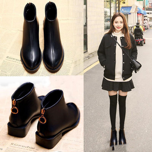 Women's short boots flat heel autumn and winter new style