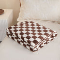 Chessboard Grid Flannel Blanket Square Thickened Milk Flannel Blanket