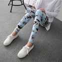 Spring Graffiti Milk Silk Ink Painting Elastic Leggings Wholesale