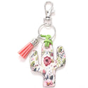 Wooden Cactus Keychain Leopard Flower