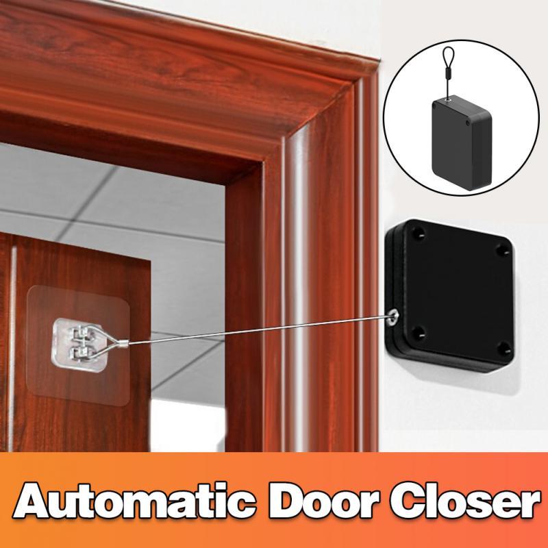 Small Size Electric Automatic Sensor Door Closer Punch-free Adjustable Surface Door Stopper Automatically Close Door Bracket Closer Home Improvement