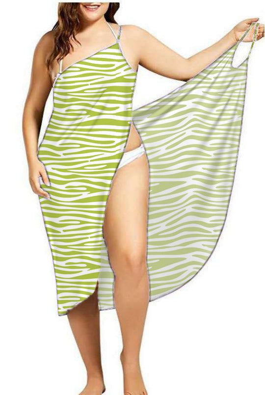 Printed Sexy Beach Dress Swimsuit Strap Dress For Women