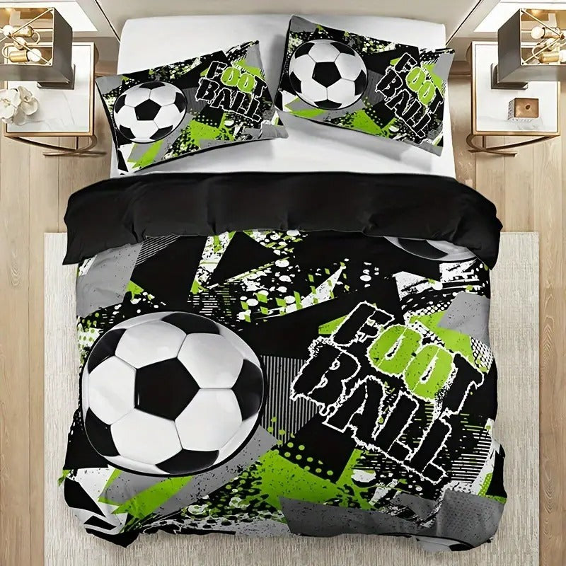 Fashion Down Quilt Cover Suit Football Printed Bedding Soft And Comfortable Suitable For Bedroom