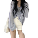 Knitted Design Loose And Lazy Style Long-sleeved Sweater For Women