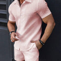 Men's Short-sleeved Shirt Shorts Sports Casual Two-piece Suit