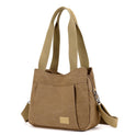 Canvas Retro Multi-pocket Women's Shoulder Messenger Bag