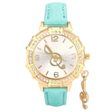 Straps Round Diamond-Inlaid Notes Ladies Watch