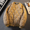 Japanese-style Retro Diamond Lattice Cotton Coat Jacket